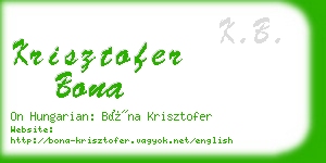 krisztofer bona business card